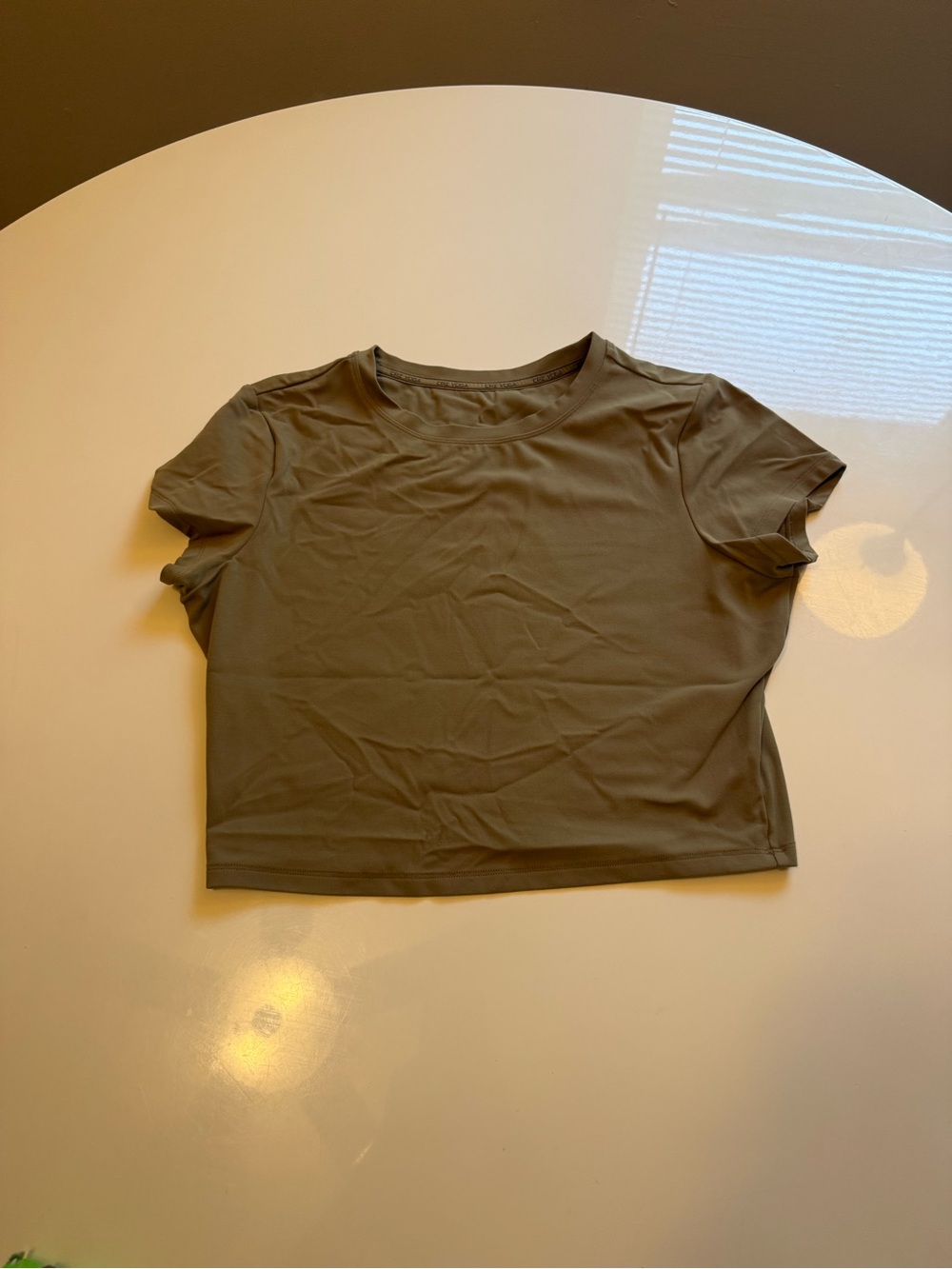 CRZ Yoga Khaki Cropped Workout Top